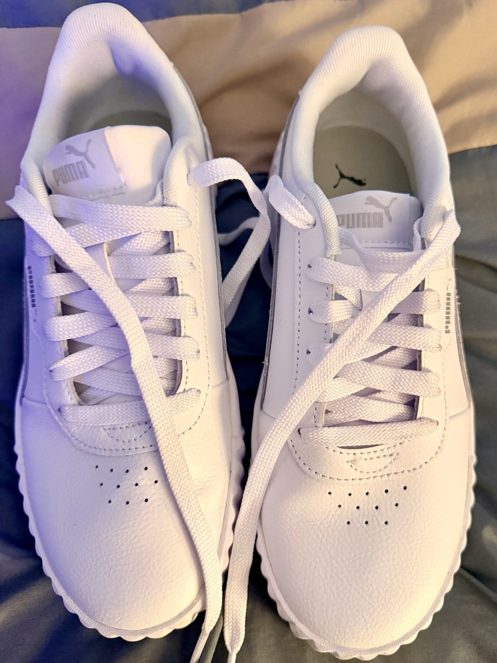 Puma Women’s Carina 3.0 White Low-Top Leather Sneakers